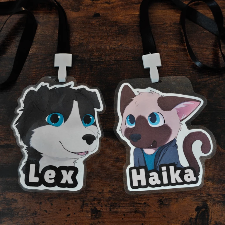 Printed and laminated version of artwork attached to a lanyard.